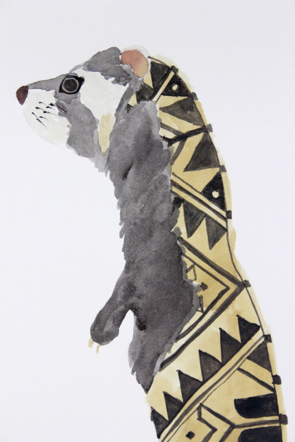 marbled polecat detail