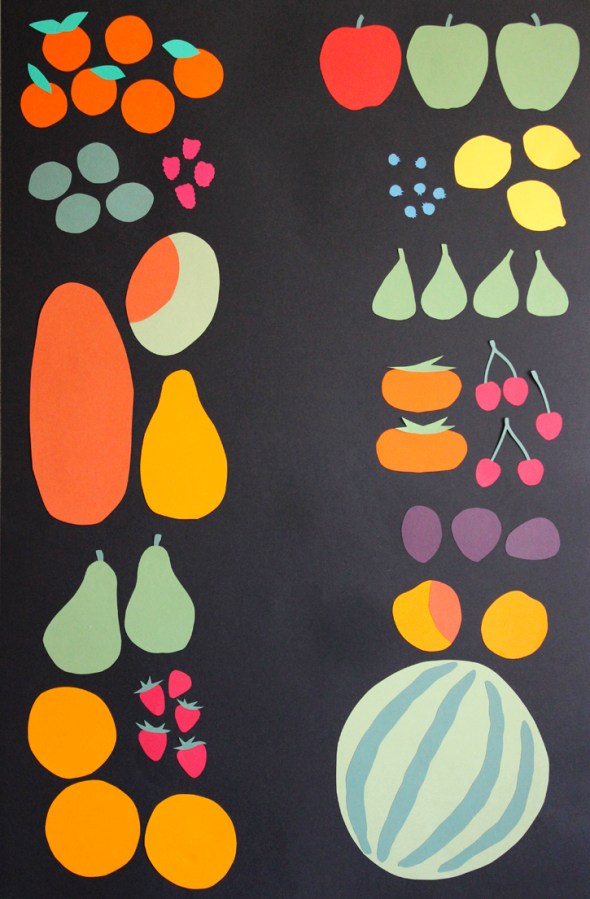 fruit stripes wallpaper