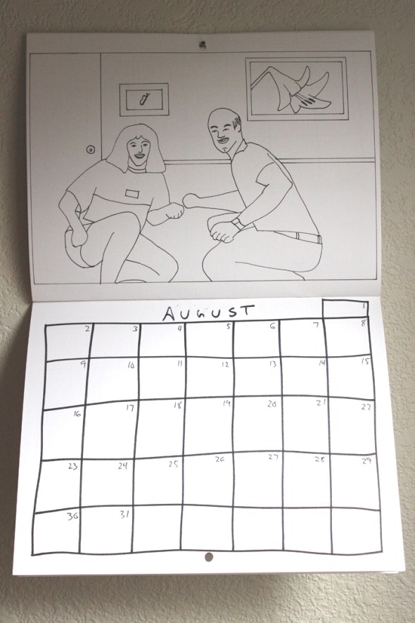 august coloring calendar