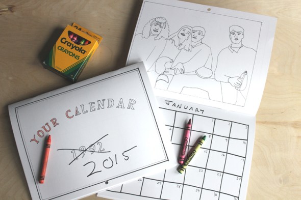 january coloring calendar