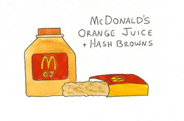 mcdonalds orange juice and hash browns
