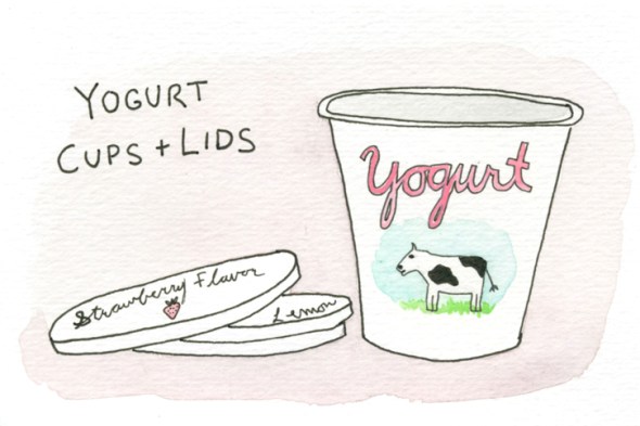 yogurt cups and lids