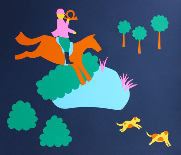 modern hunt scene with dog