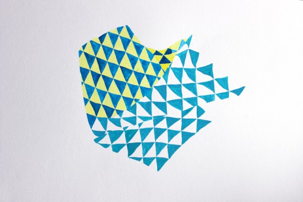 triangles crumple painting