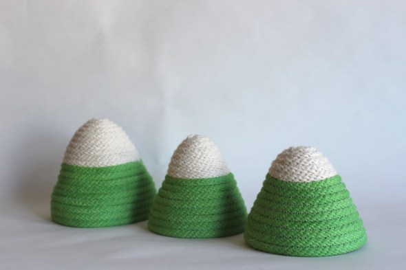 coiled rope sculptures three mountains